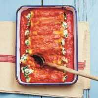 Serveersuggestie Kookboekrecept: Cannelloni met spinazie en ricotta uit 'Lukt altijd'